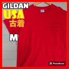 USA 古着 GILDAN ギルダン ワンプリント Tシャツ レッド M