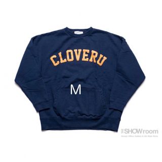 WIDE SWEAT CLOVERU LOGO CREW Navy クローバル