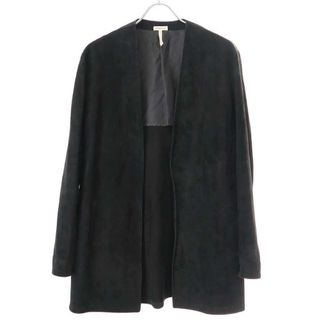 HERMES エルメス by Martin Margiela マルジェラ期 Doeskin Collarless Jacket ノーカラーレザージャケット ブラック 40